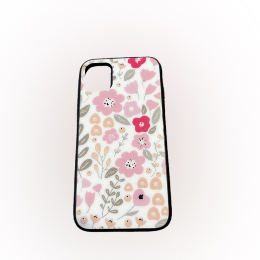 Floral Pattern Phone Case - Pink and White